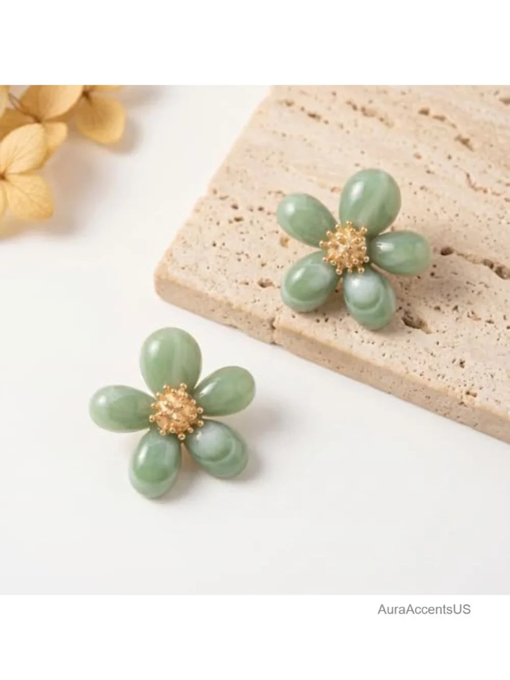Acrylic Flower Stud Earrings Women Resin Petal Floral Statement Boho Jewelry